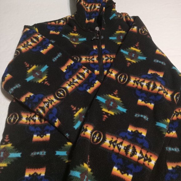 Western Trading Blankets Hooded Full Zip Fleece Aztec Southwestern Jacket L - Picture 2 of 8